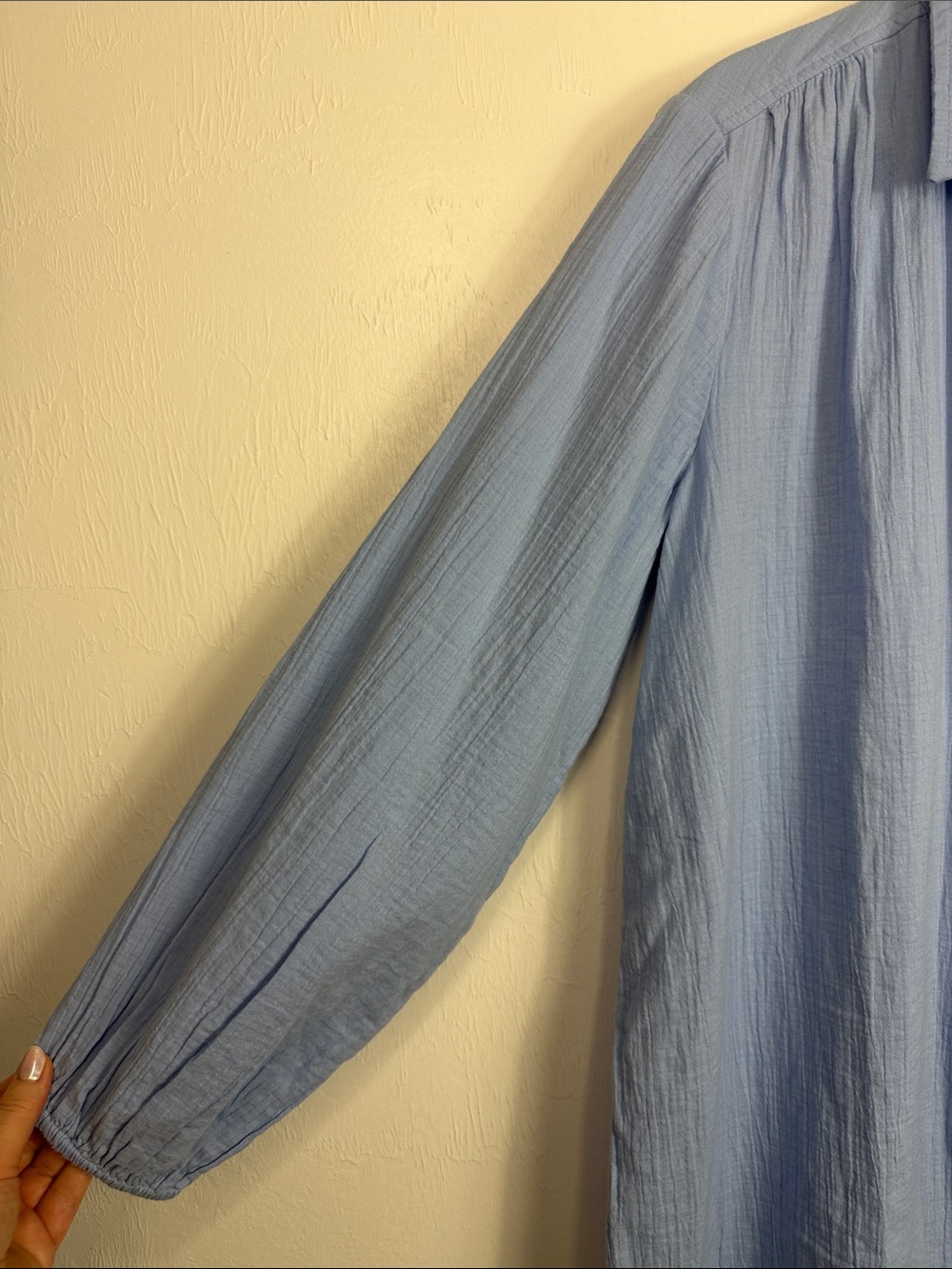 Lilly Pulitzer Blue Cotton Gauze Oversized Tunic Blouse Top Size L - Picture 3 of 9